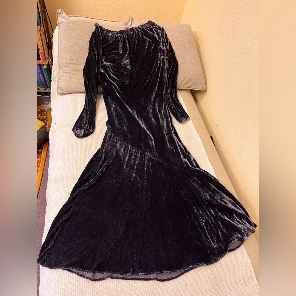 Black Cowl Neck Maxi Gown with Bishop Sleeves